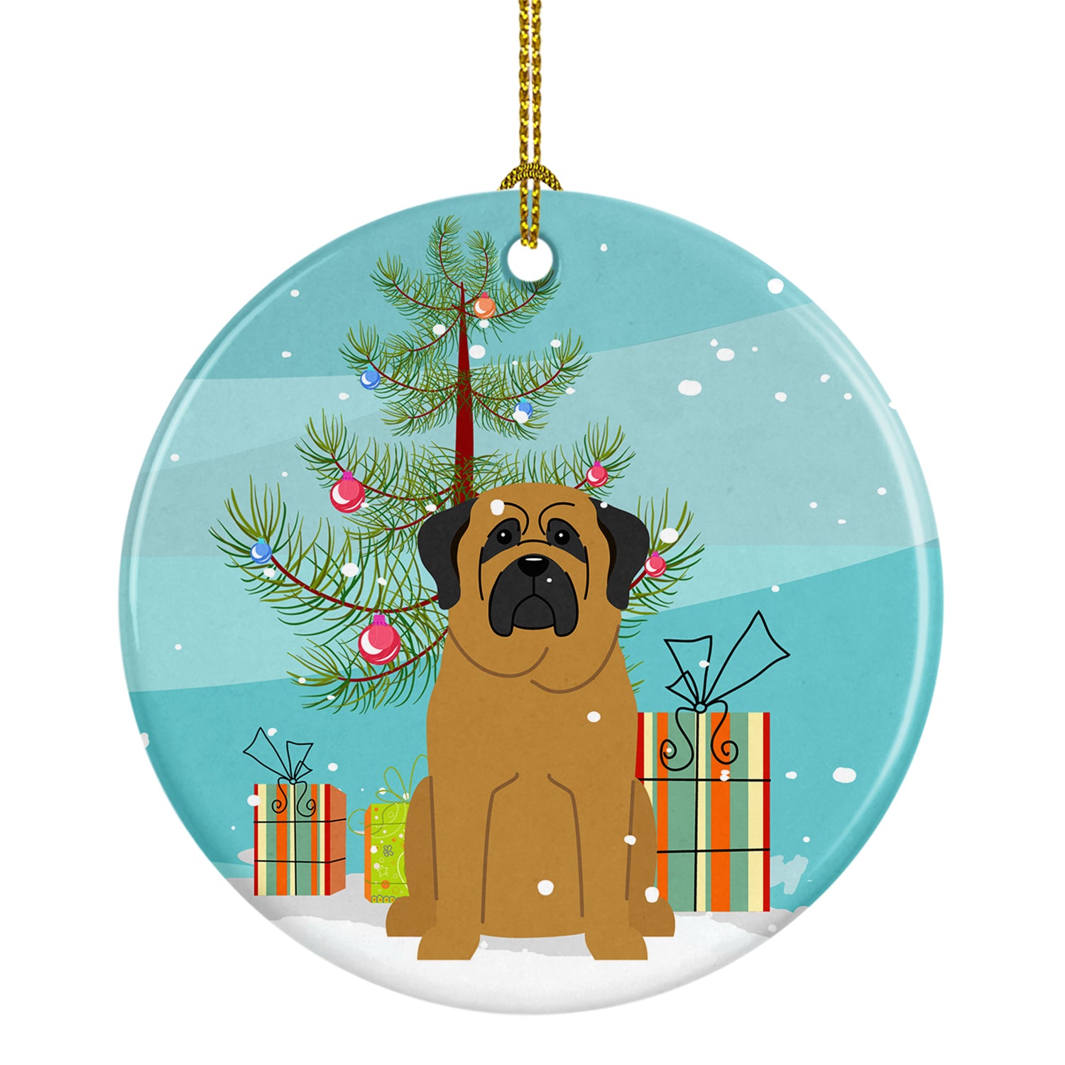 Merry Christmas Tree Mastiff Ceramic Ornament BB4143CO1 - the-store.com