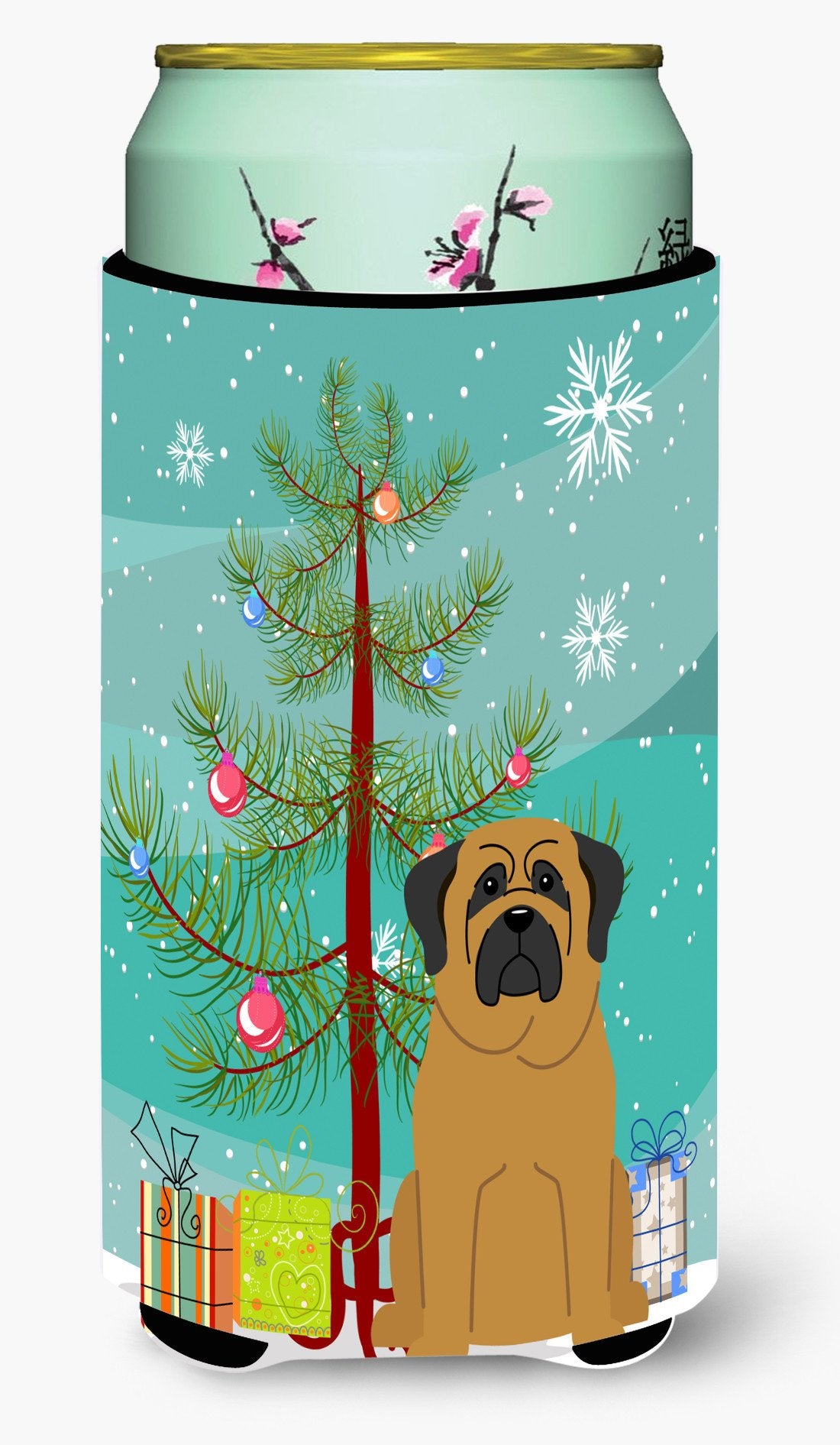 Merry Christmas Tree Mastiff Tall Boy Beverage Insulator Hugger BB4143TBC by Caroline's Treasures
