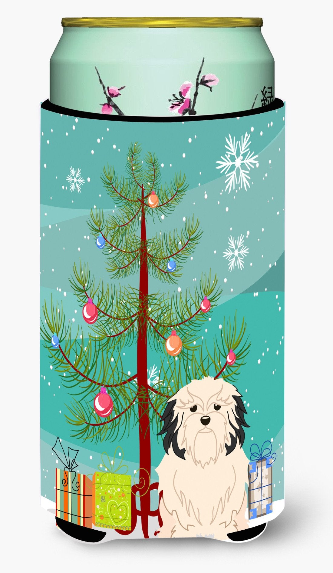 Merry Christmas Tree Lowchen Tall Boy Beverage Insulator Hugger BB4144TBC by Caroline's Treasures