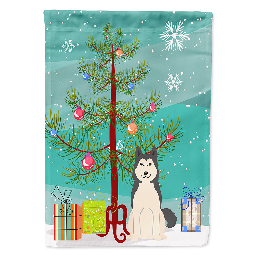 Merry Christmas Tree West Siberian Laika Spitz Flag Canvas House Size BB4150CHF