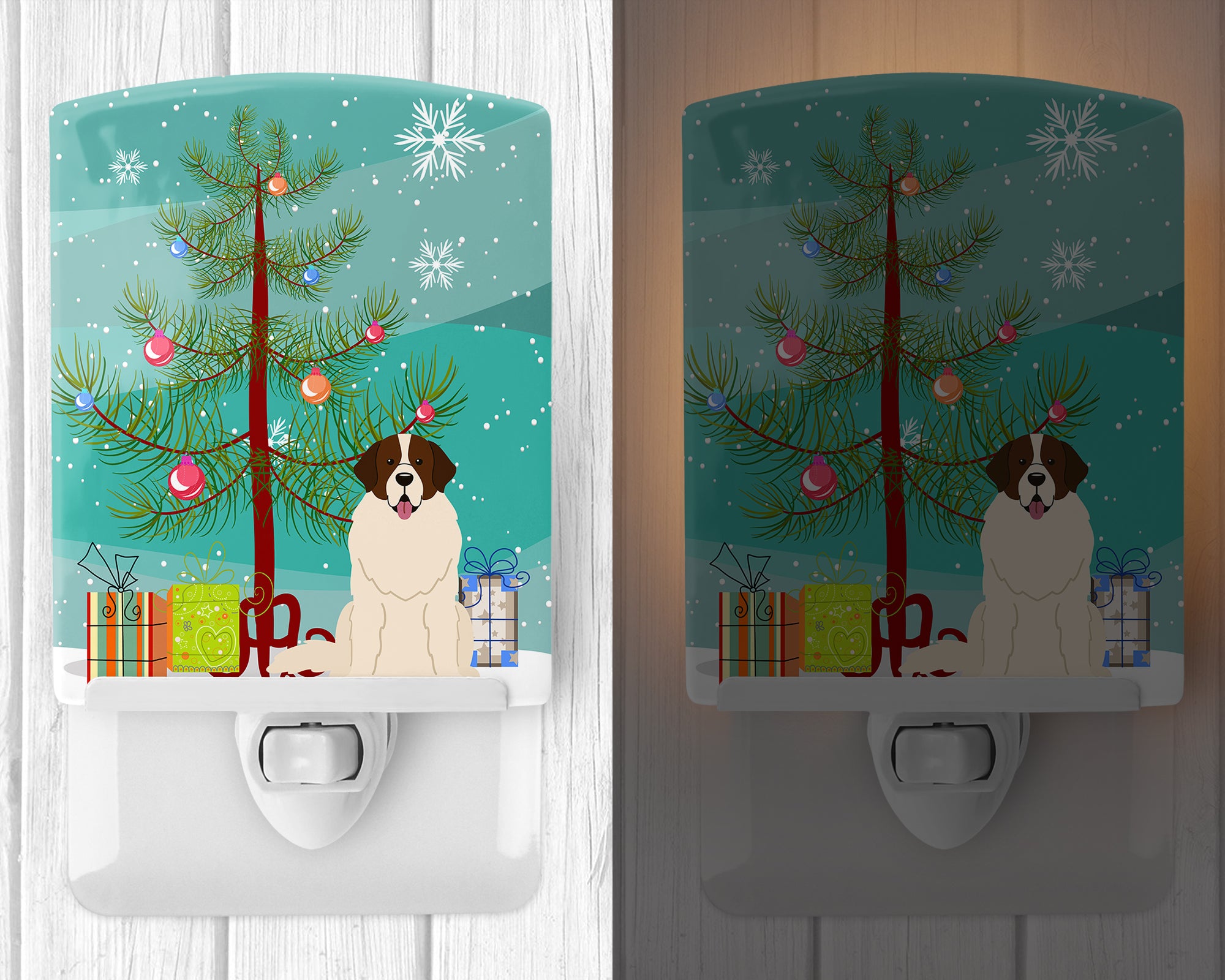 Merry Christmas Tree Moscow Watchdog Ceramic Night Light BB4152CNL - the-store.com