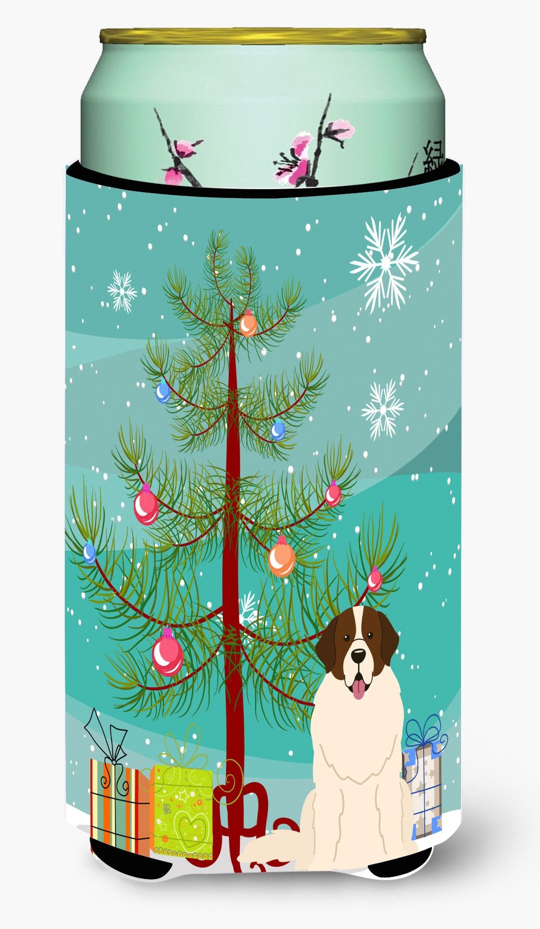 Merry Christmas Tree Moscow Watchdog Tall Boy Beverage Insulator Hugger BB4152TBC by Caroline's Treasures