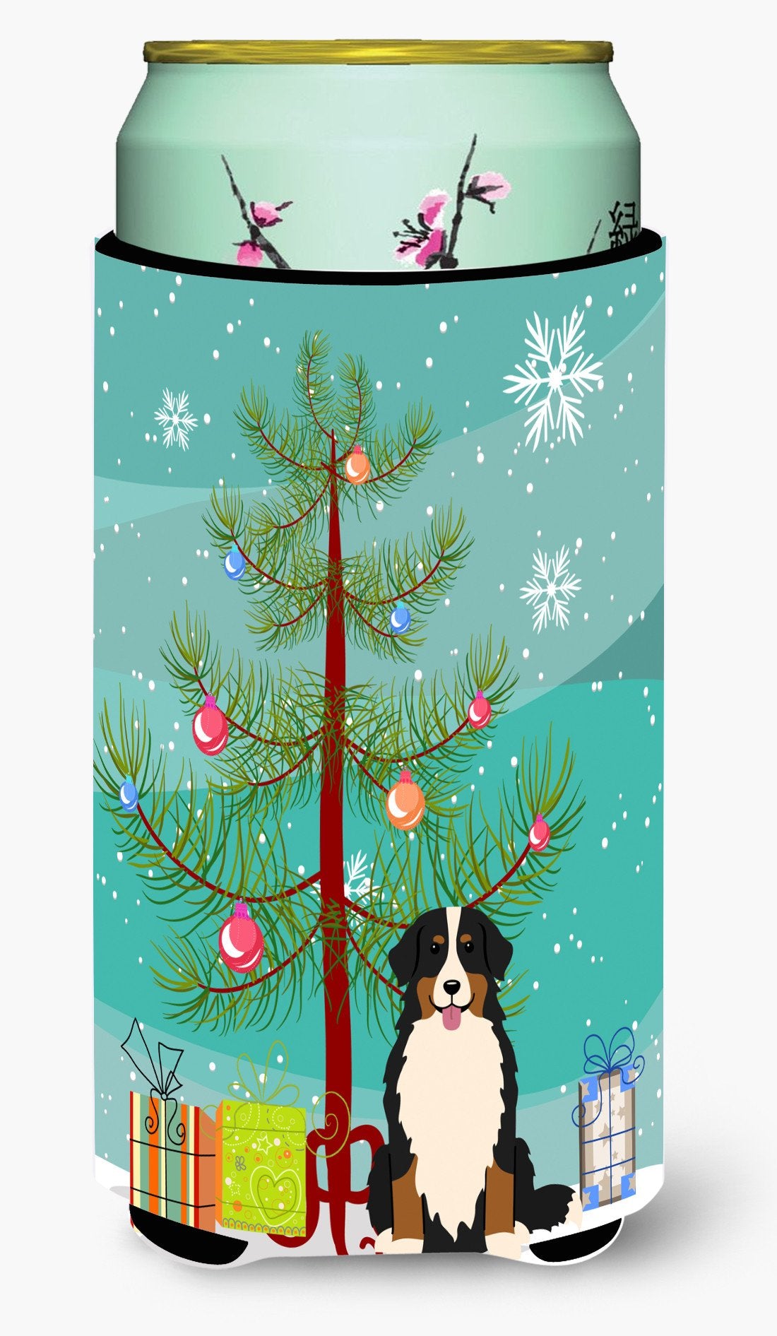 Merry Christmas Tree Bernese Mountain Dog Tall Boy Beverage Insulator Hugger BB4161TBC by Caroline's Treasures