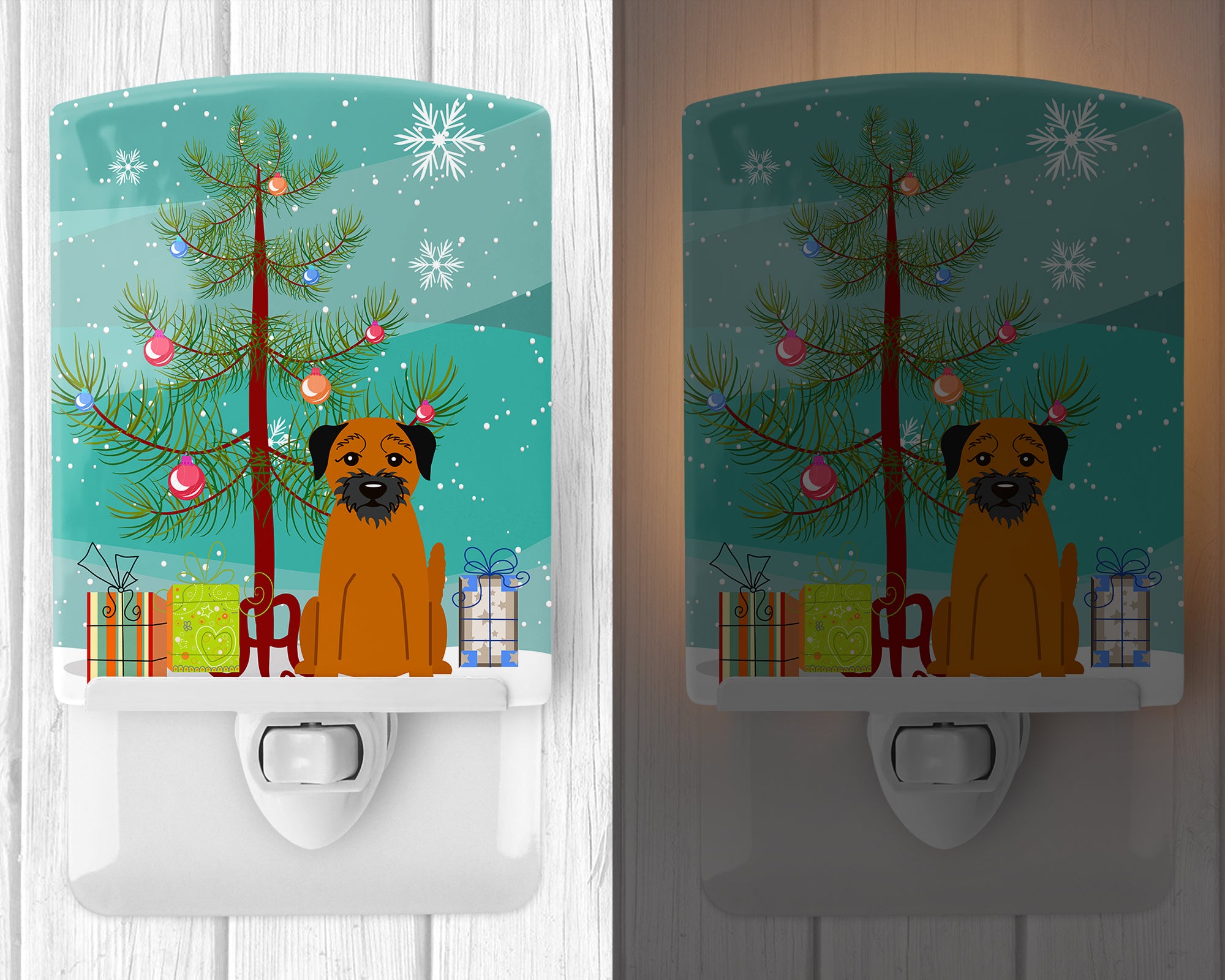 Merry Christmas Tree Border Terrier Ceramic Night Light BB4164CNL - the-store.com
