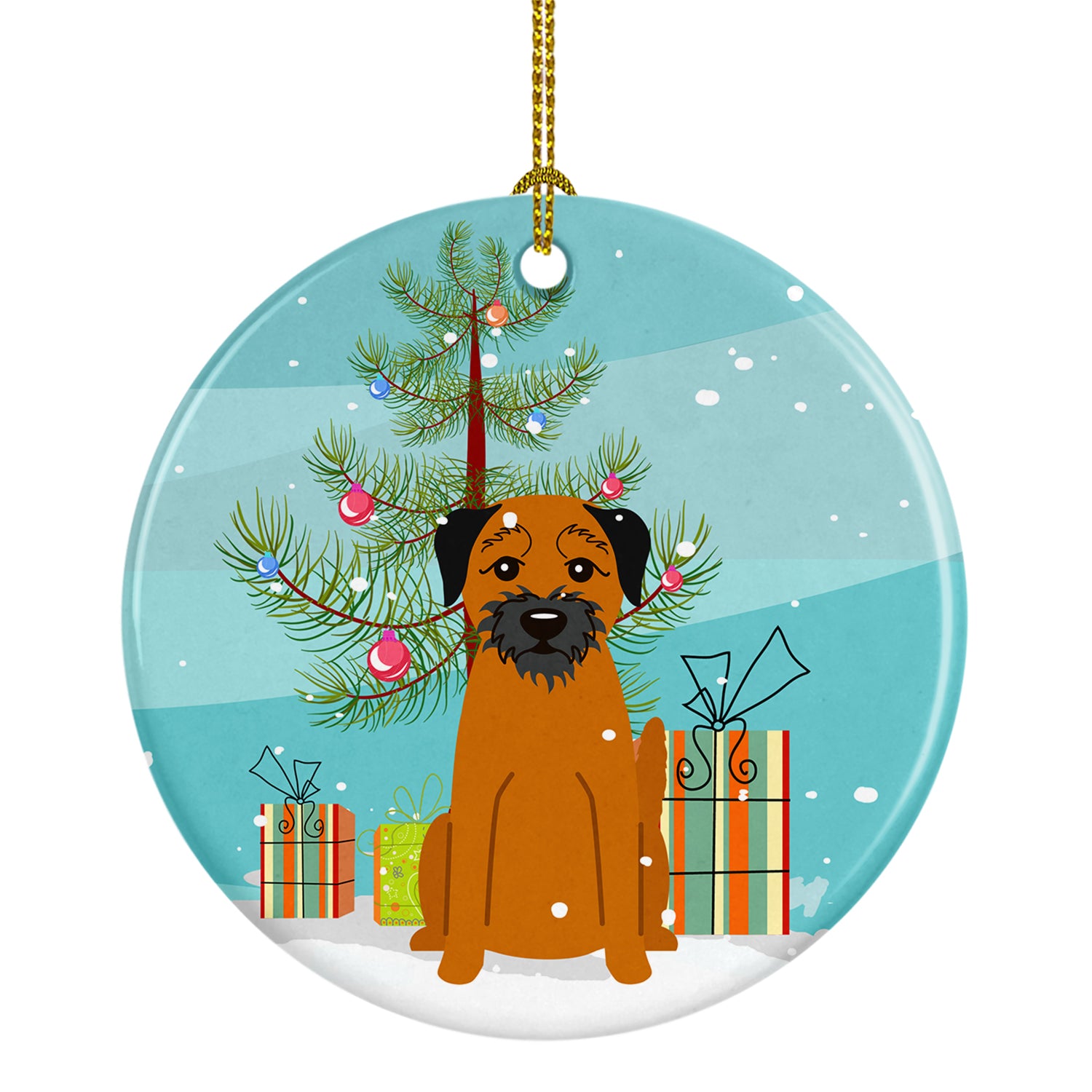 Merry Christmas Tree Border Terrier Ceramic Ornament BB4164CO1 - the-store.com