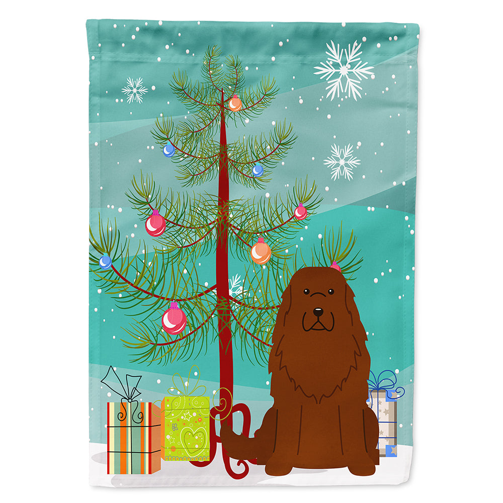 Merry Christmas Tree Caucasian Shepherd Dog Flag Canvas House Size BB4175CHF