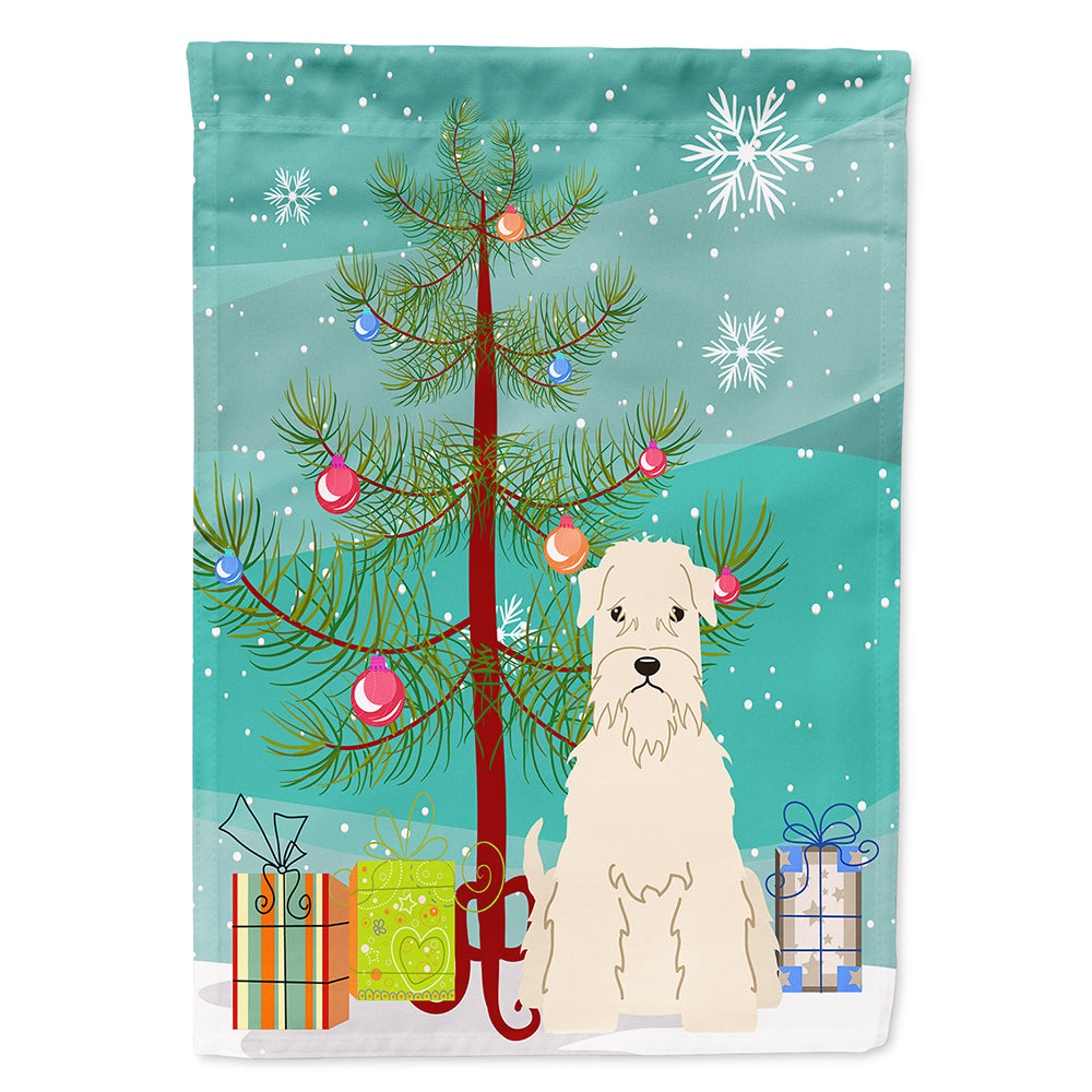 Merry Christmas Tree Soft Coated Wheaten Terrier Flag Canvas House Size BB4186CHF