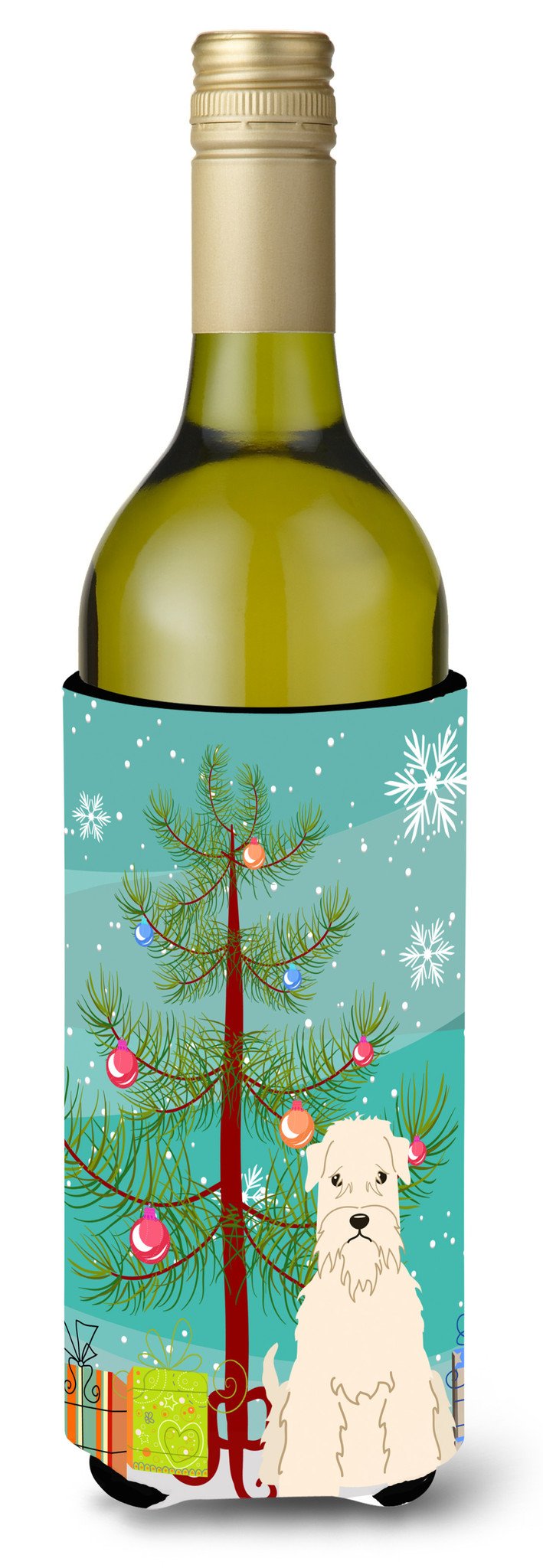 Merry Christmas Tree Soft Coated Wheaten Terrier Wine Bottle Beverge Insulator Hugger BB4186LITERK by Caroline's Treasures