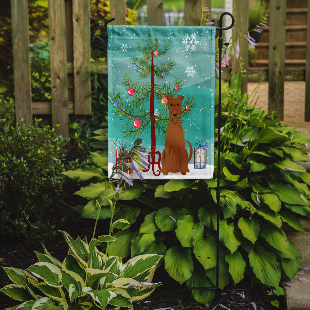 Merry Christmas Tree Irish Terrier Flag Garden Size BB4187GF