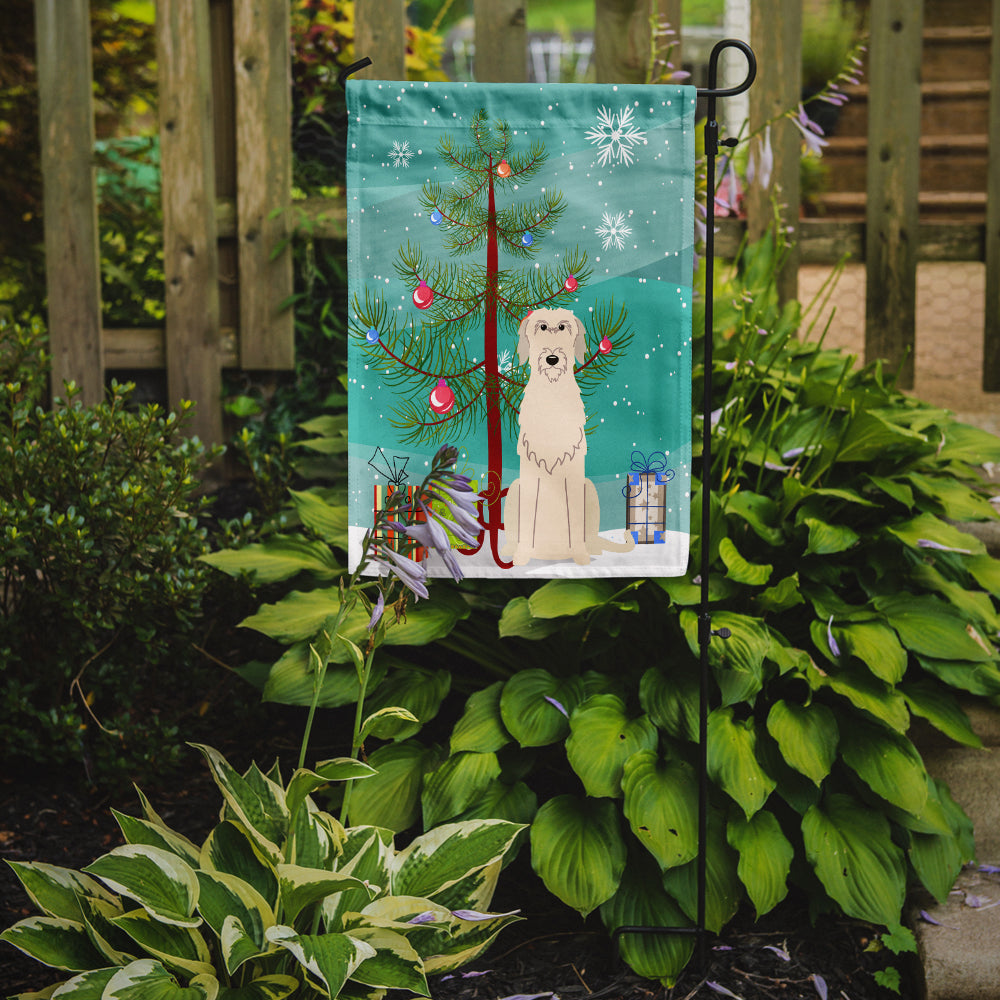 Merry Christmas Tree Irish Wolfhound Flag Garden Size BB4190GF