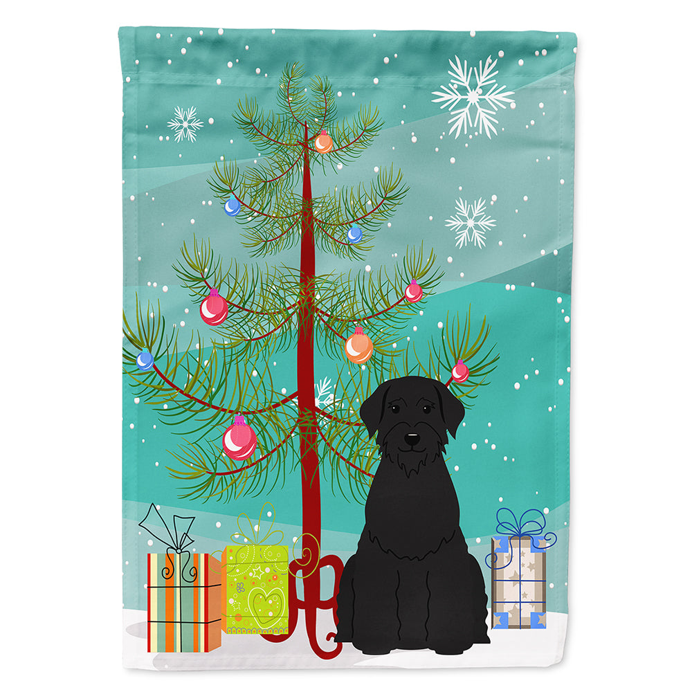 Merry Christmas Tree Giant Schnauzer Flag Canvas House Size BB4191CHF  the-store.com.