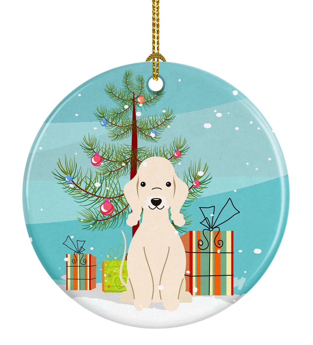 Merry Christmas Tree Bedlington Terrier Sandy Ceramic Ornament BB4216CO1 by Caroline's Treasures
