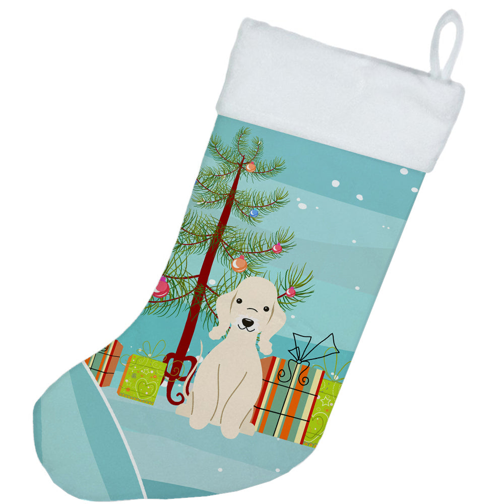 Merry Christmas Tree Bedlington Terrier Sandy Christmas Stocking BB4216CS  the-store.com.
