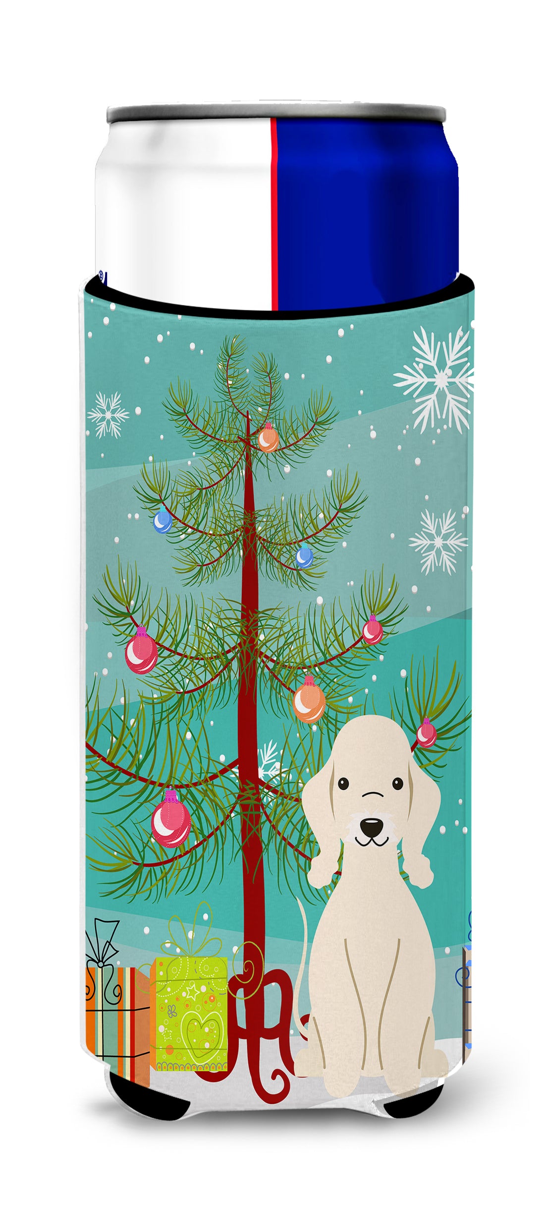 Merry Christmas Tree Bedlington Terrier Sandy  Ultra Hugger for slim cans BB4216MUK  the-store.com.