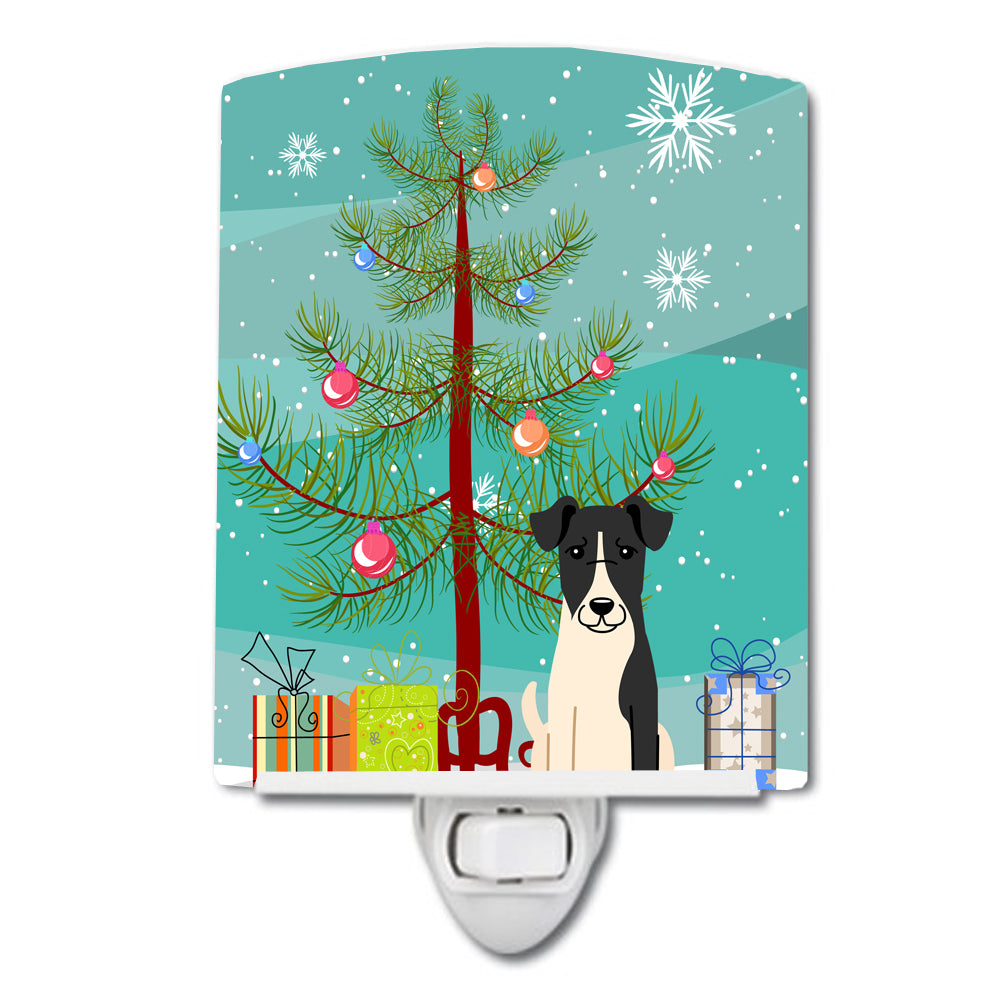 Merry Christmas Tree Smooth Fox Terrier Ceramic Night Light BB4223CNL - the-store.com