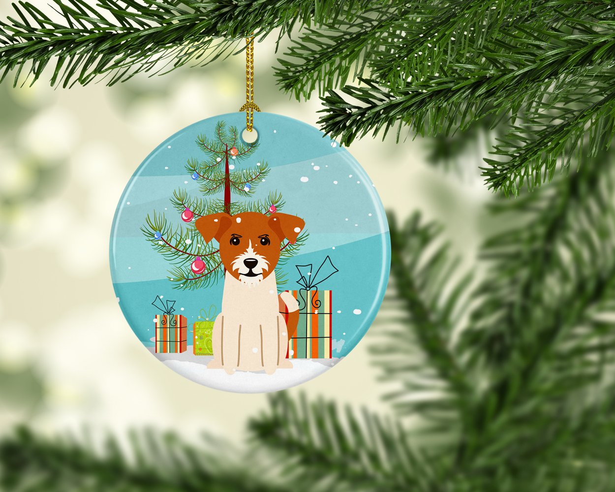 Merry Christmas Tree Jack Russell Terrier Ceramic Ornament BB4233CO1 by Caroline's Treasures