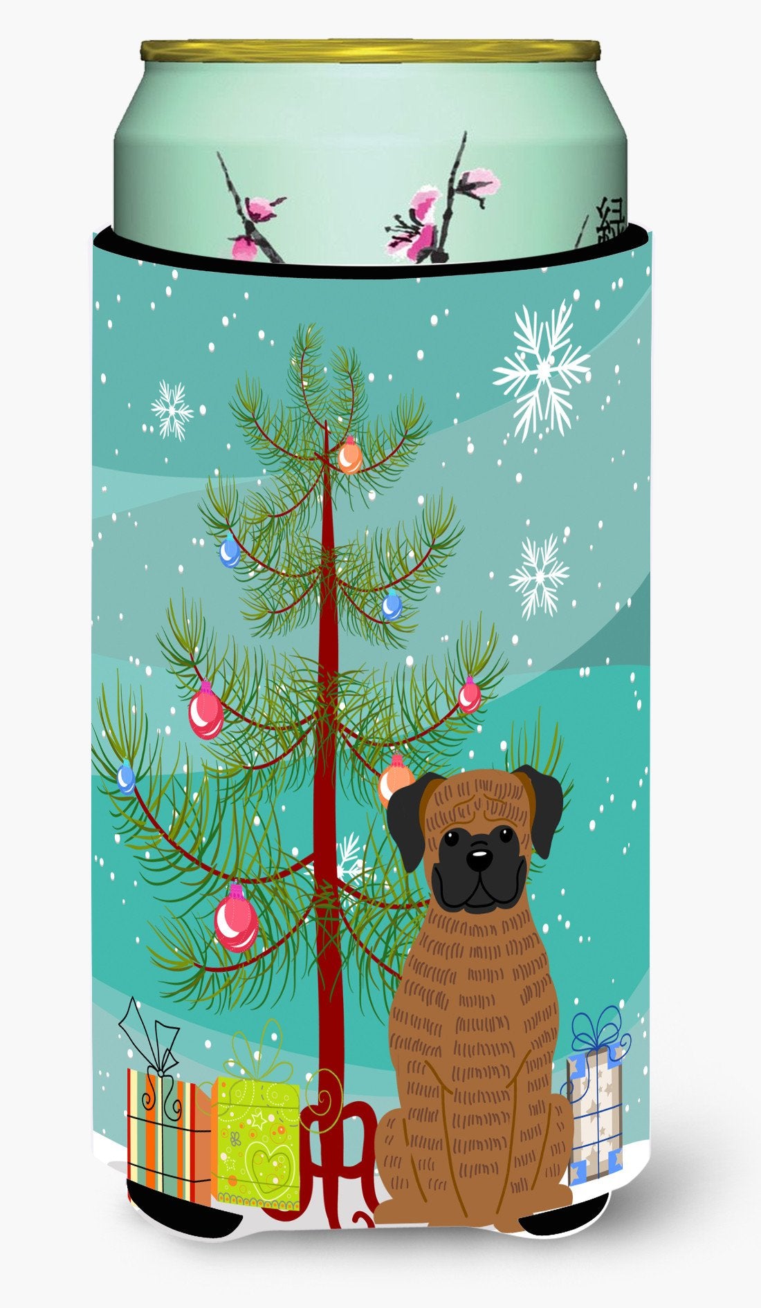 Merry Christmas Tree Brindle Boxer Tall Boy Beverage Insulator Hugger BB4242TBC by Caroline's Treasures