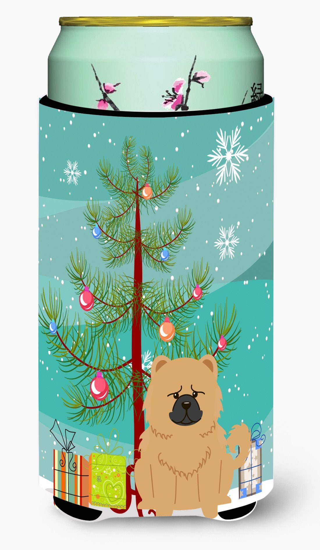 Merry Christmas Tree Chow Chow Cream Tall Boy Beverage Insulator Hugger BB4269TBC by Caroline's Treasures