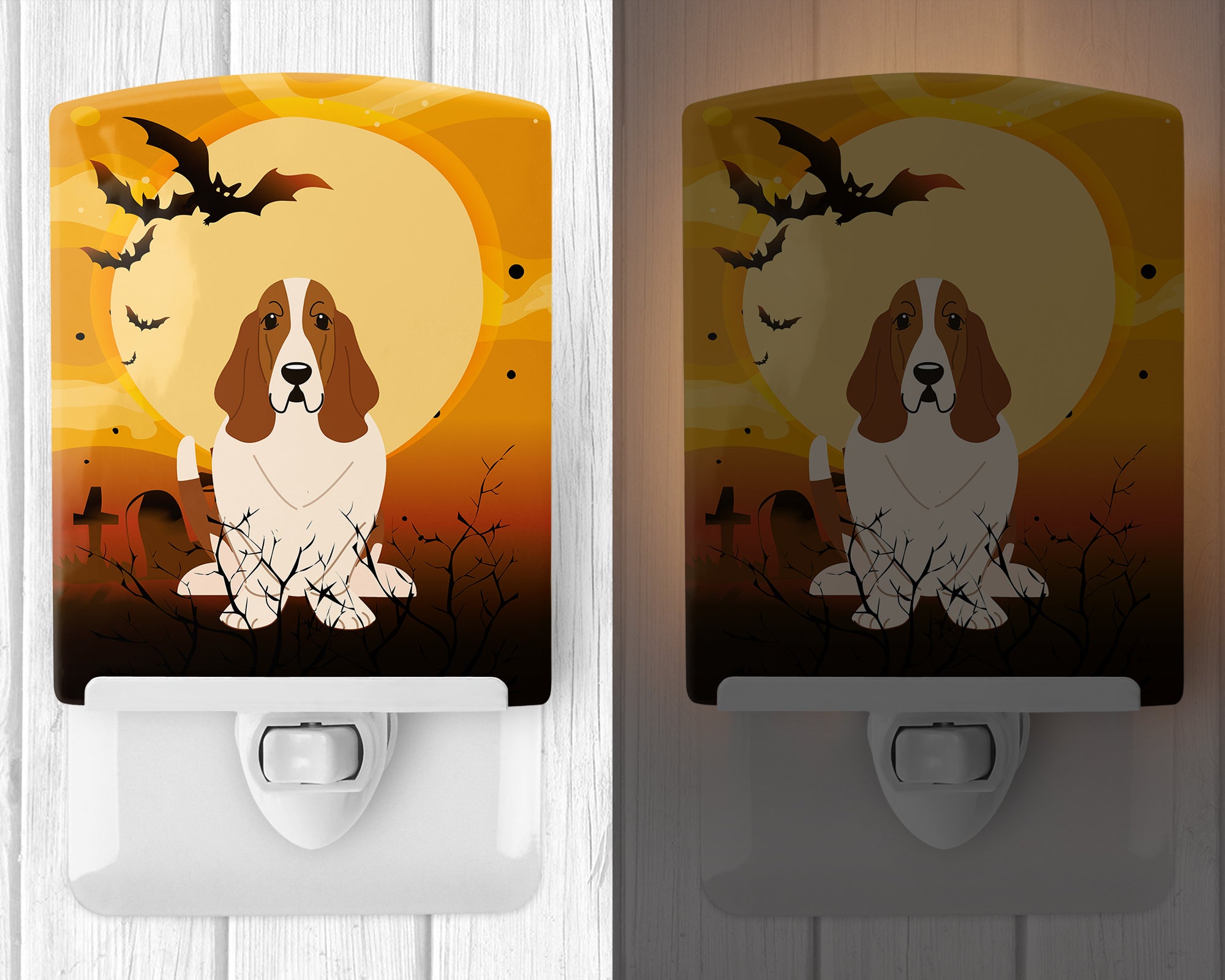 Halloween Basset Hound Ceramic Night Light BB4287CNL - the-store.com
