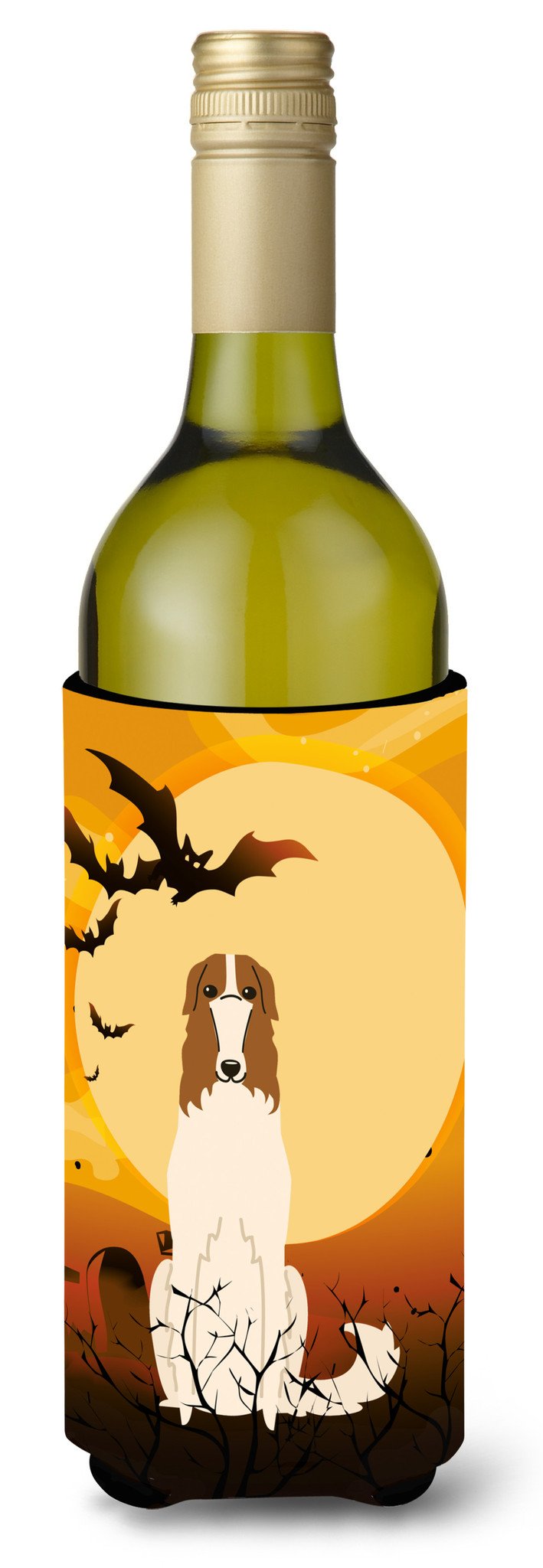 Halloween Borzoi Wine Bottle Beverge Insulator Hugger BB4289LITERK by Caroline's Treasures