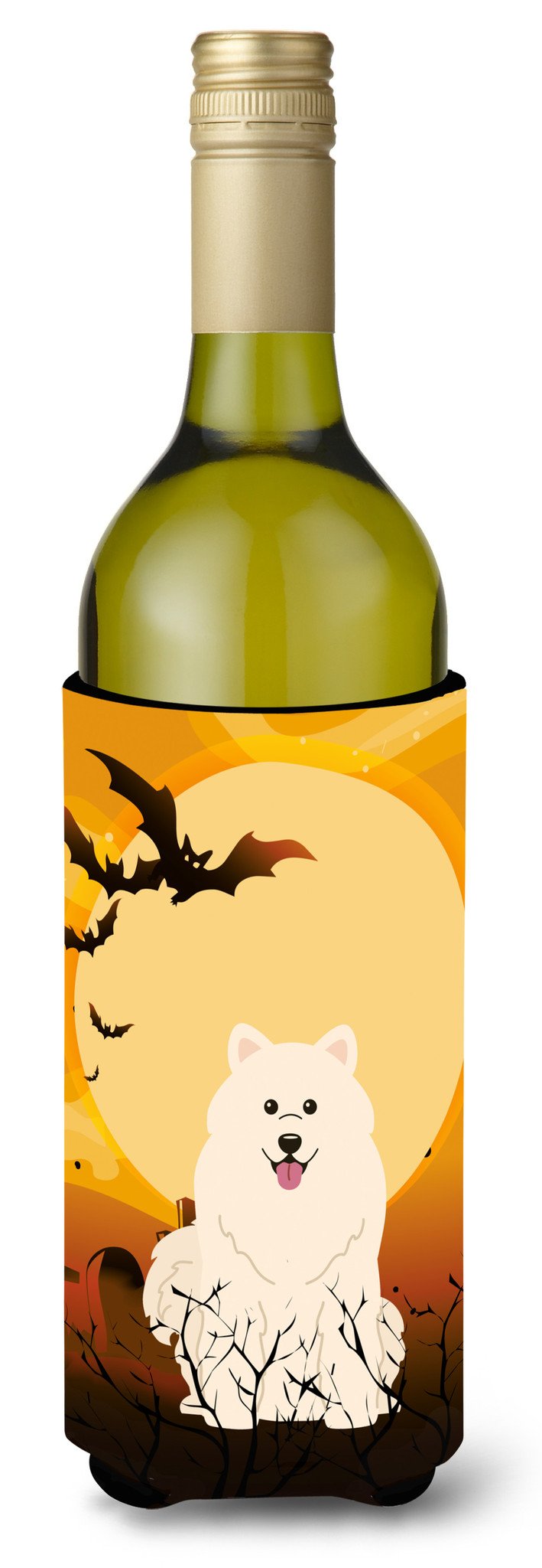 Halloween Samoyed Wine Bottle Beverge Insulator Hugger BB4296LITERK by Caroline's Treasures