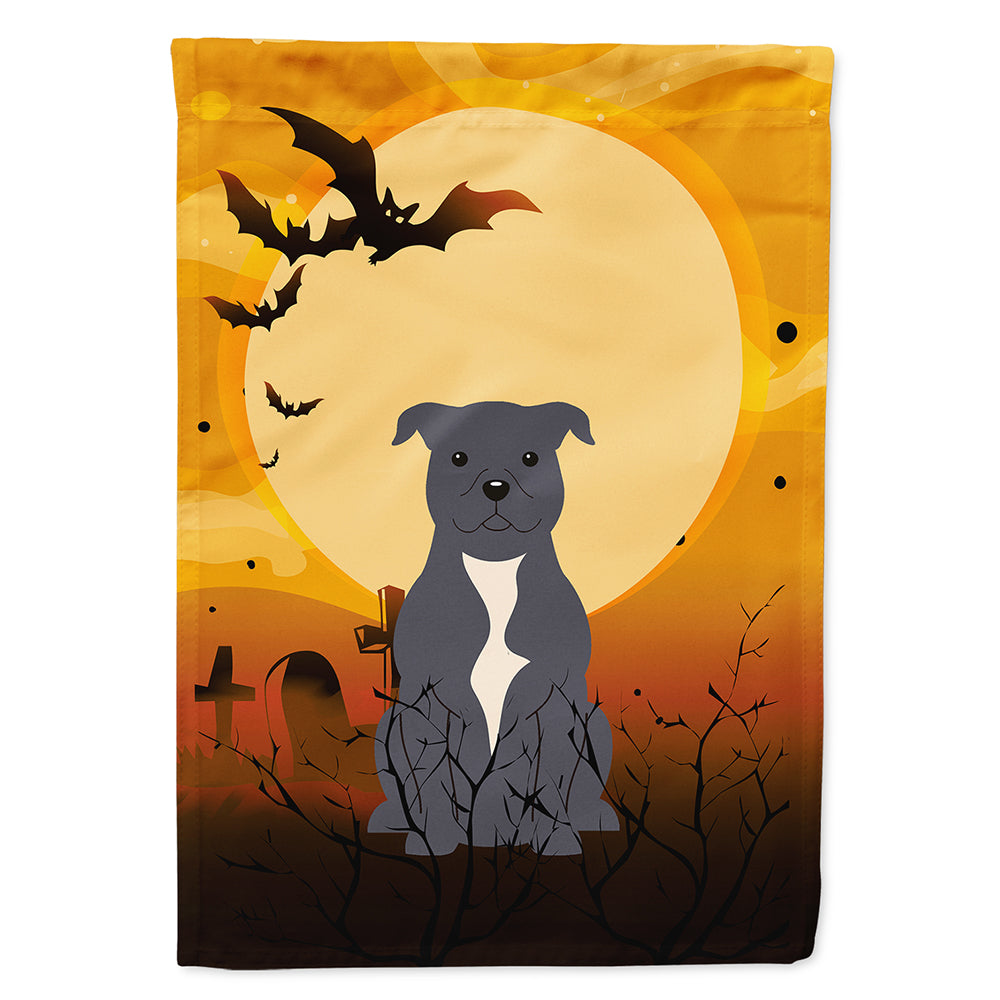 Halloween Staffordshire Bull Terrier Blue Flag Canvas House Size BB4312CHF