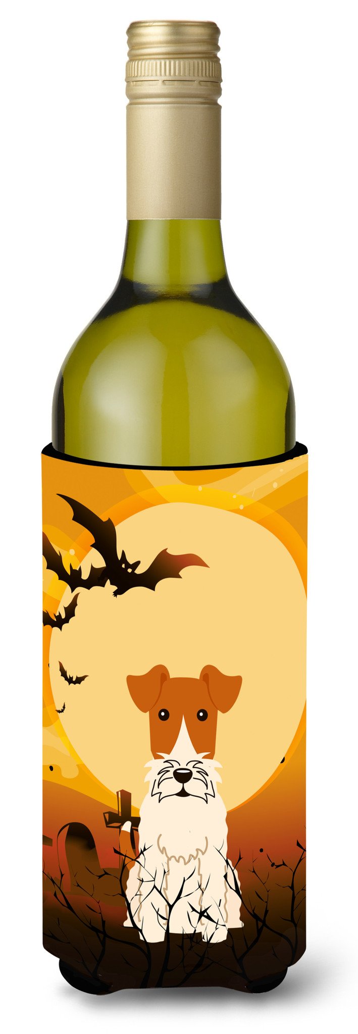 Halloween Wire Fox Terrier Wine Bottle Beverge Insulator Hugger BB4367LITERK by Caroline's Treasures