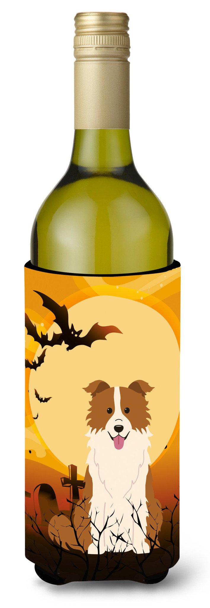 Halloween Border Collie Red White Wine Bottle Beverge Insulator Hugger BB4385LITERK by Caroline's Treasures
