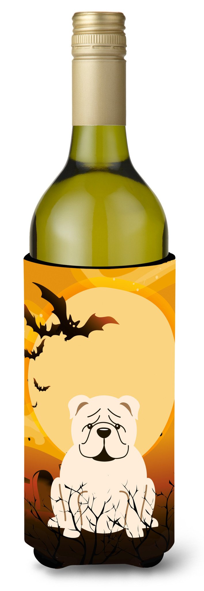 Halloween English Bulldog White Wine Bottle Beverge Insulator Hugger BB4389LITERK by Caroline's Treasures