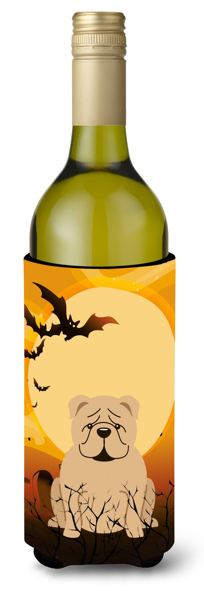 Halloween English Bulldog Fawn Wine Bottle Beverge Insulator Hugger BB4390LITERK by Caroline&#39;s Treasures