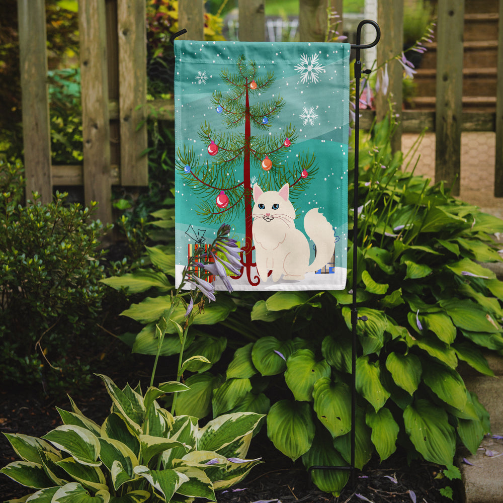 Turkish Angora Cat Merry Christmas Tree Flag Garden Size BB4413GF