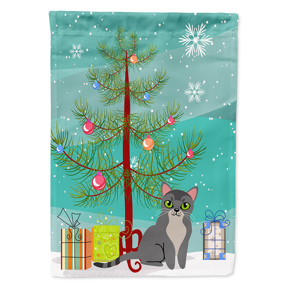 Asian Cat Merry Christmas Tree Flag Canvas House Size BB4414CHF