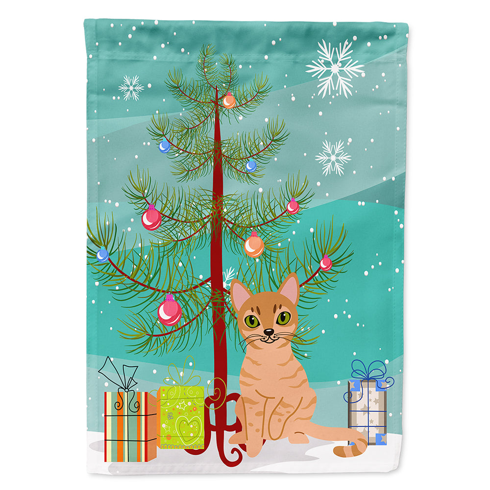 Australian Mist Cat Merry Christmas Tree Flag Canvas House Size BB4415CHF