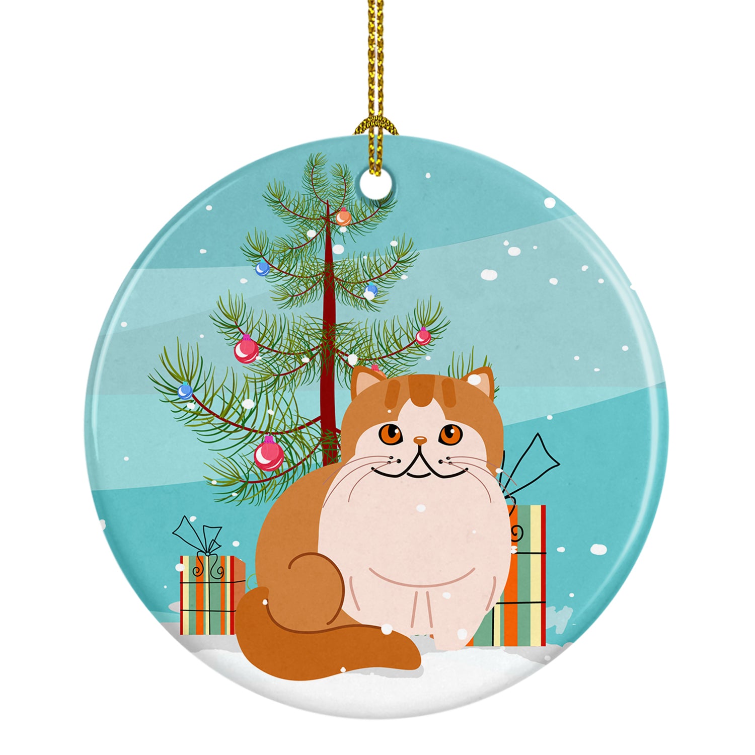 Exotic Shorthair Cat Merry Christmas Tree Ceramic Ornament BB4419CO1 - the-store.com