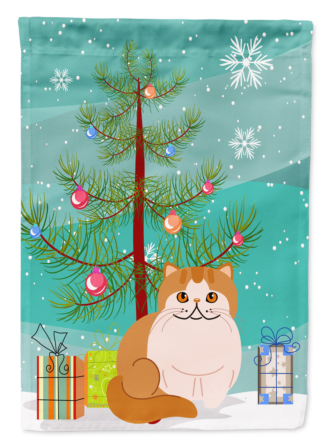 Exotic Shorthair Cat Merry Christmas Tree Flag Garden Size BB4419GF
