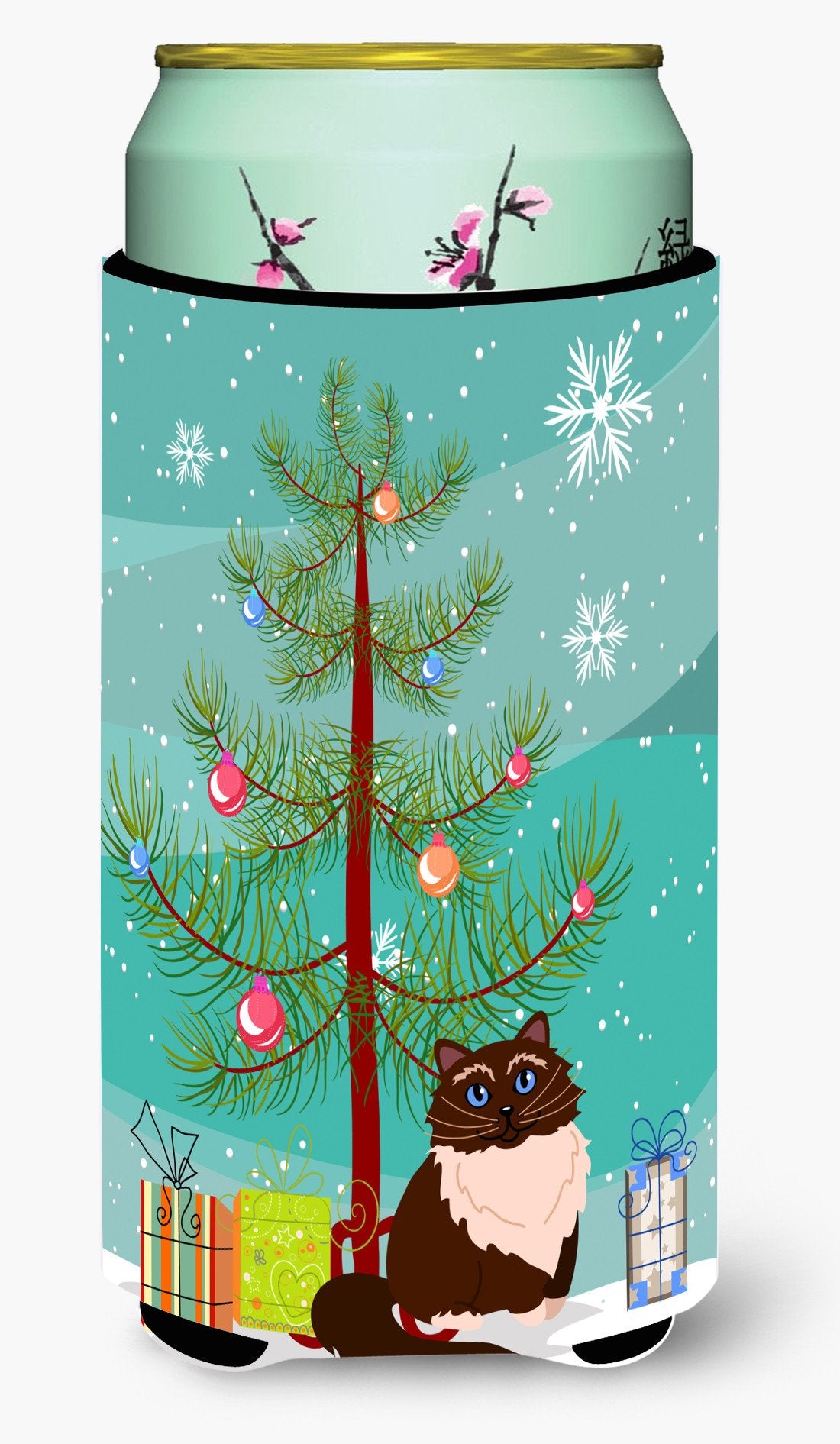 Himalayan Cat Merry Christmas Tree Tall Boy Beverage Insulator Hugger BB4421TBC by Caroline's Treasures