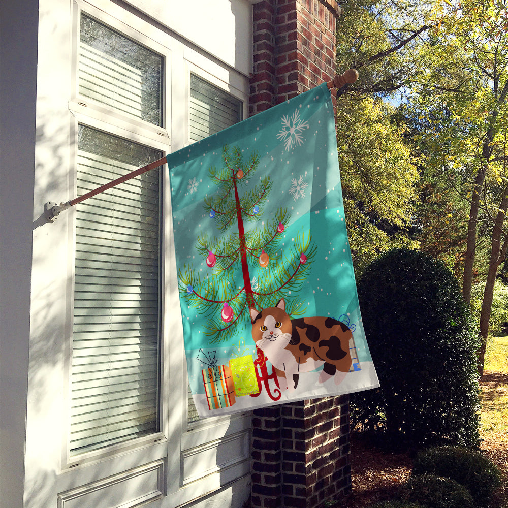 Manx Cat Merry Christmas Tree Flag Canvas House Size BB4424CHF