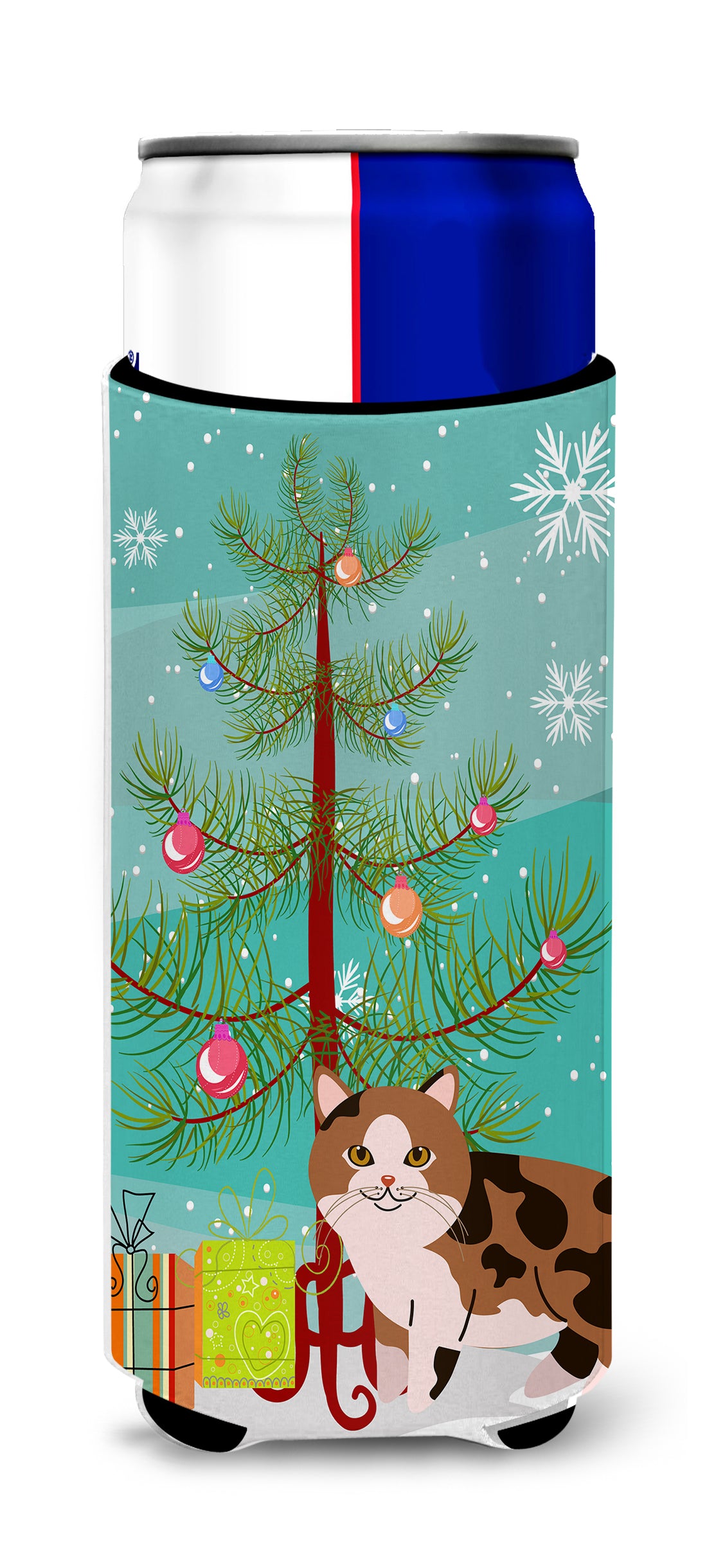 Manx Cat Merry Christmas Tree  Ultra Hugger for slim cans BB4424MUK