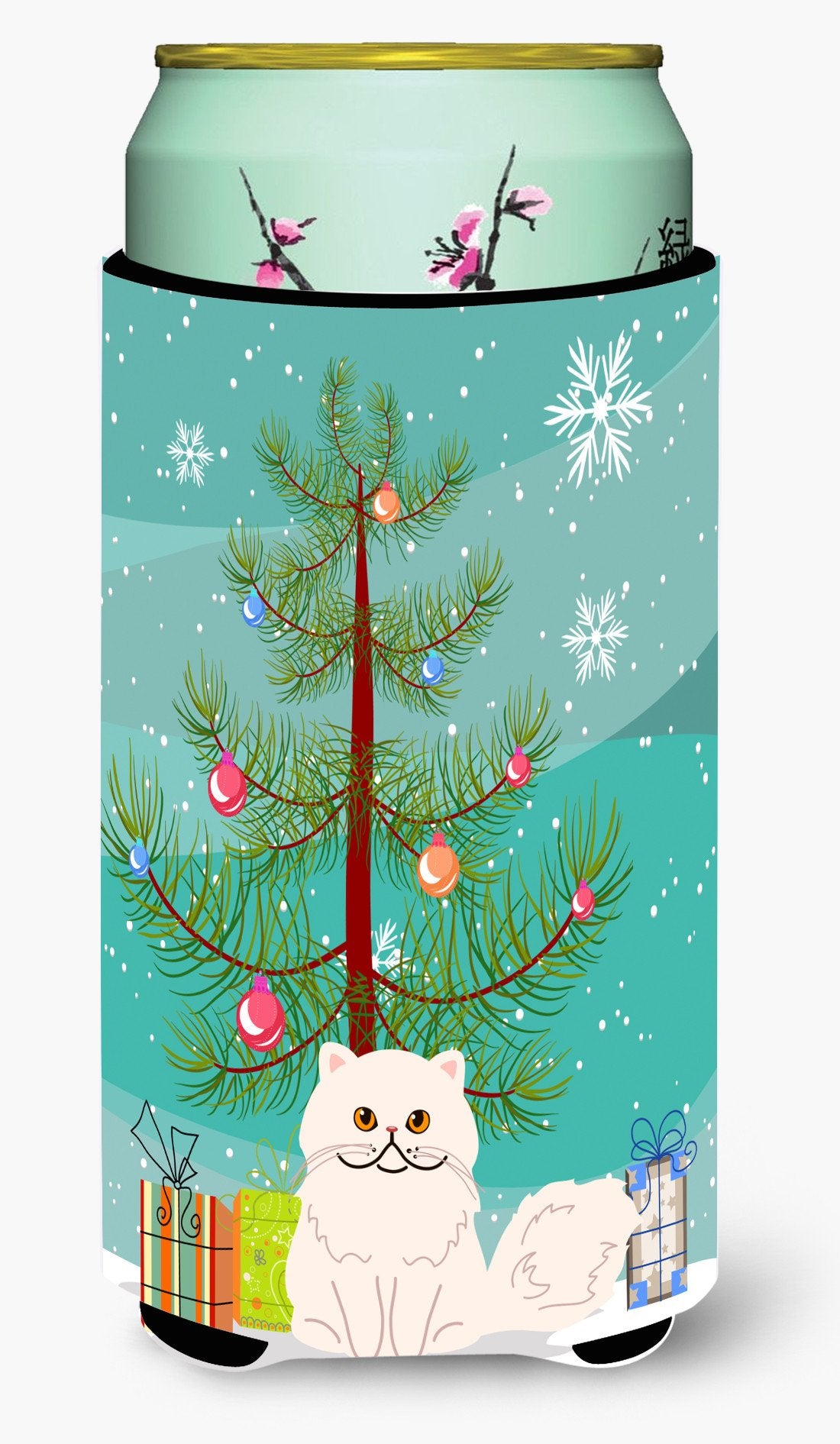 Persian Cat Merry Christmas Tree Tall Boy Beverage Insulator Hugger BB4425TBC by Caroline's Treasures