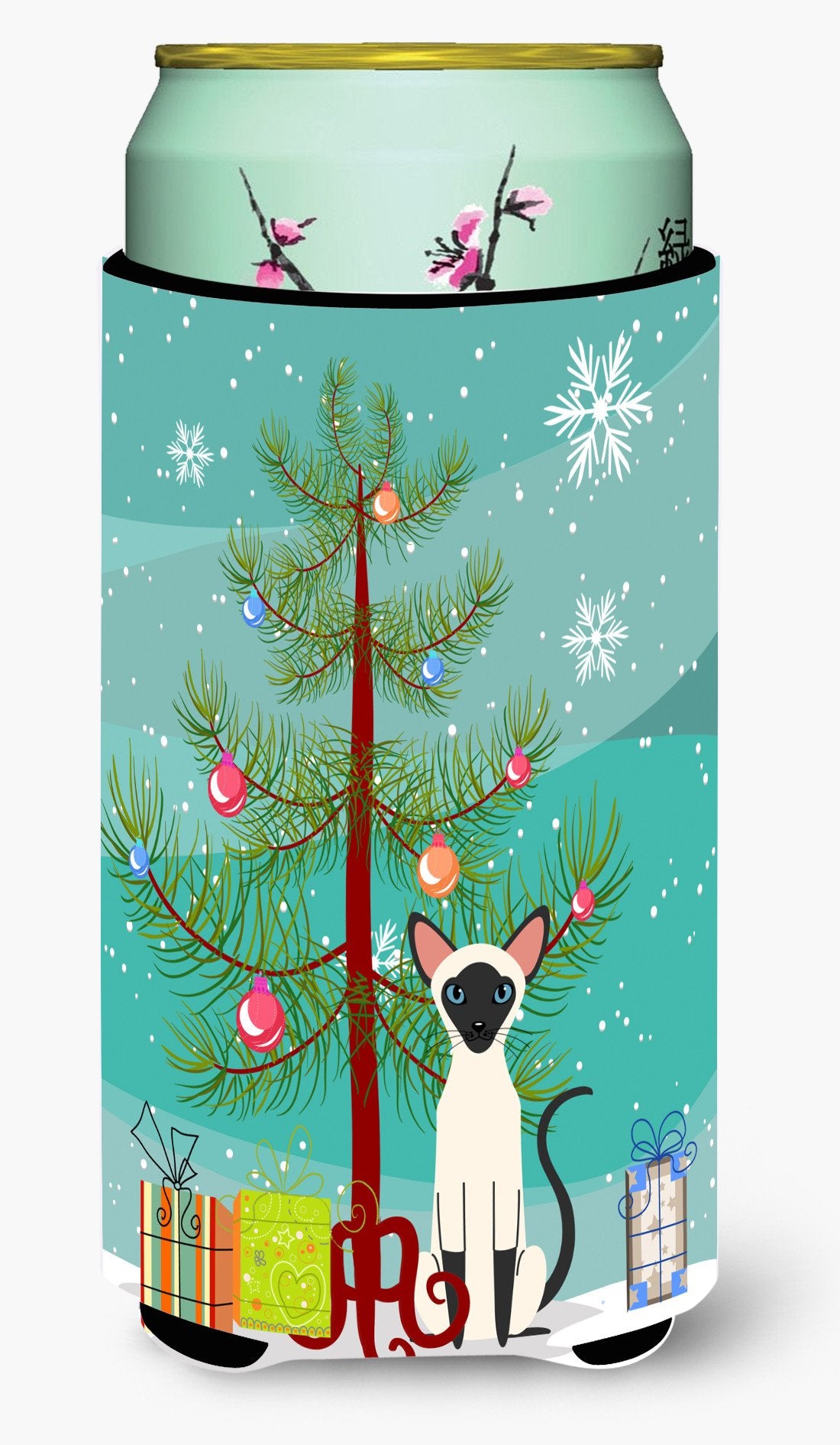 Siamese Cat Merry Christmas Tree Tall Boy Beverage Insulator Hugger BB4429TBC by Caroline's Treasures