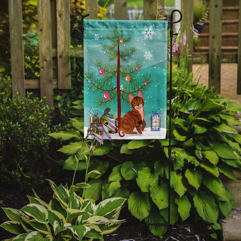 Sokoke Cat Merry Christmas Tree Flag Garden Size BB4431GF