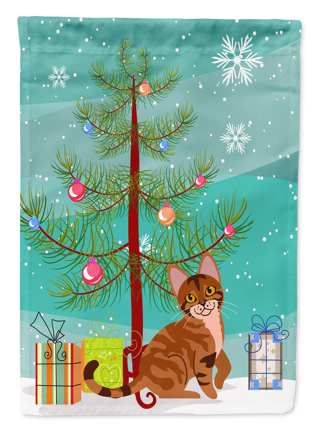 Sokoke Cat Merry Christmas Tree Flag Garden Size BB4431GF
