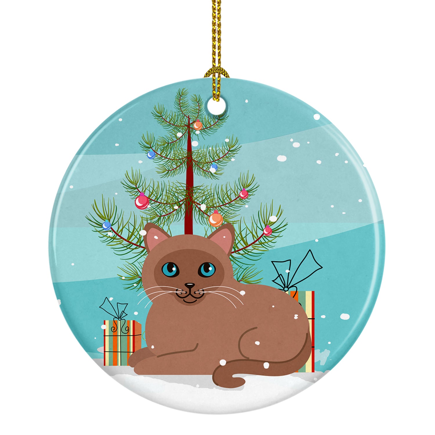 Tonkinese Cat Merry Christmas Tree Ceramic Ornament BB4433CO1 - the-store.com