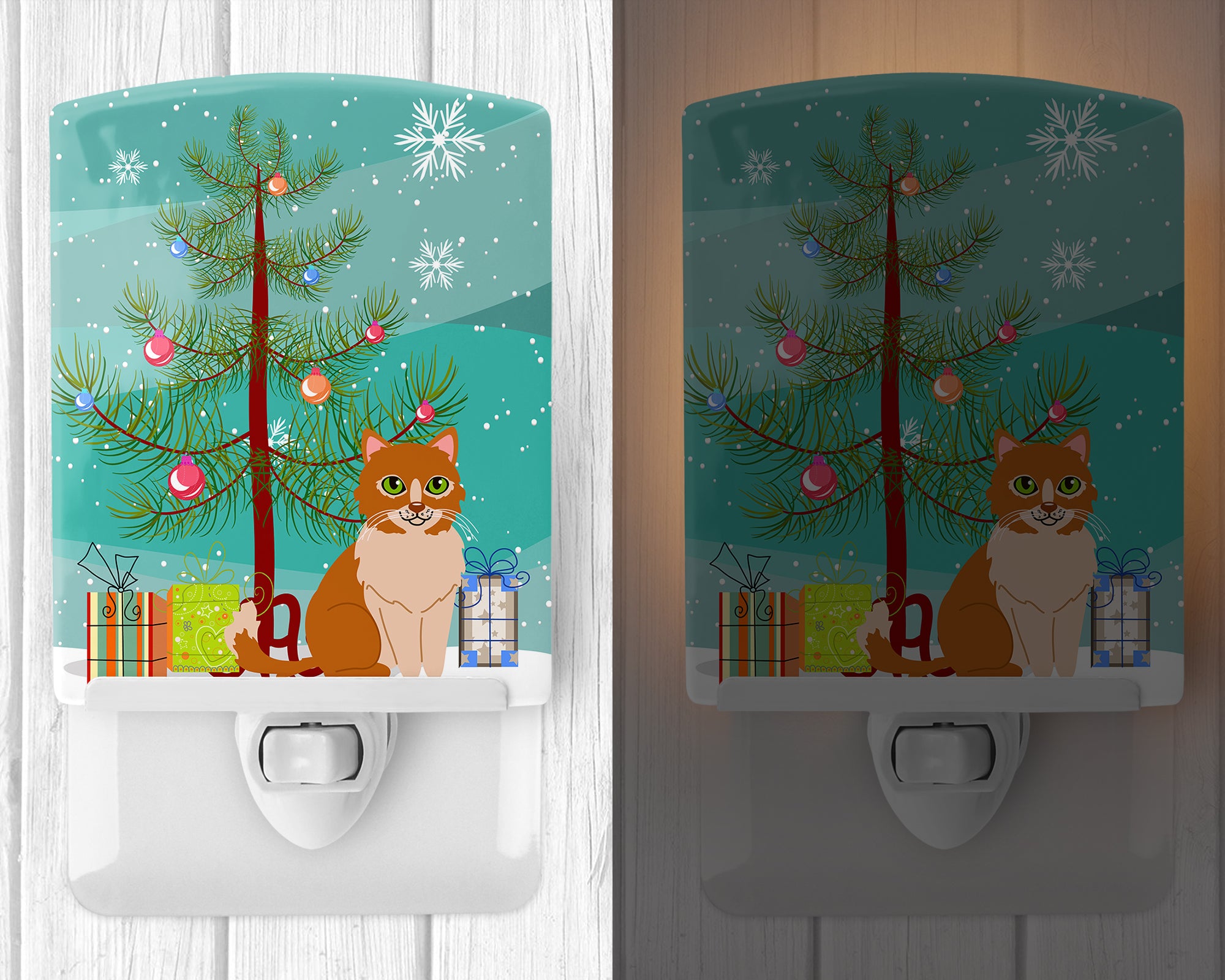 Merry Christmas Tree Ural Rex Cat Ceramic Night Light BB4435CNL - the-store.com