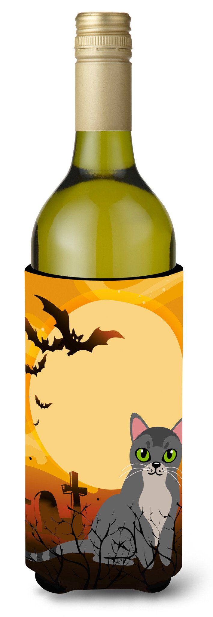 Halloween Asian Cat Wine Bottle Beverge Insulator Hugger BB4439LITERK by Caroline's Treasures