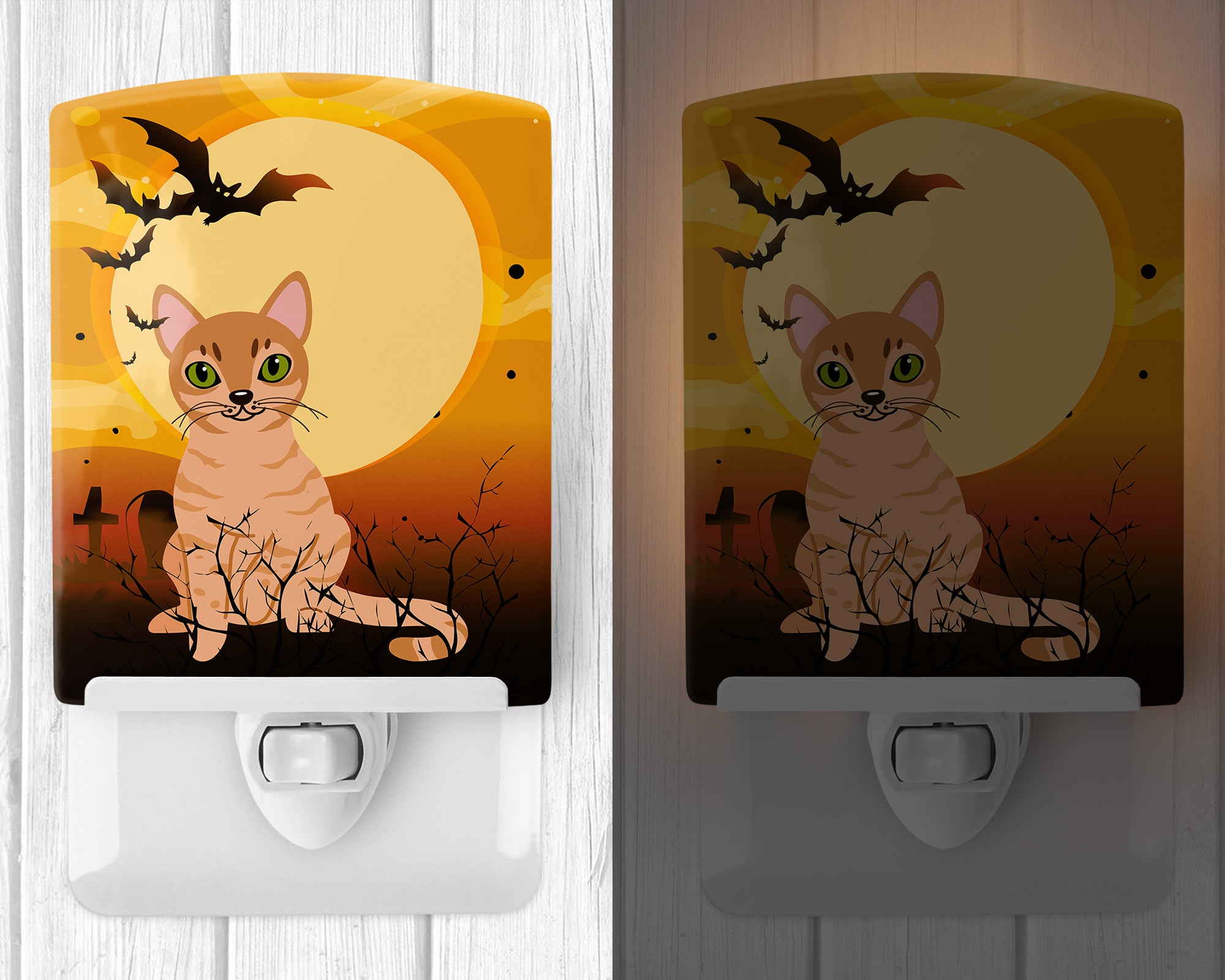 Halloween Australian Mist Cat Ceramic Night Light BB4440CNL - the-store.com