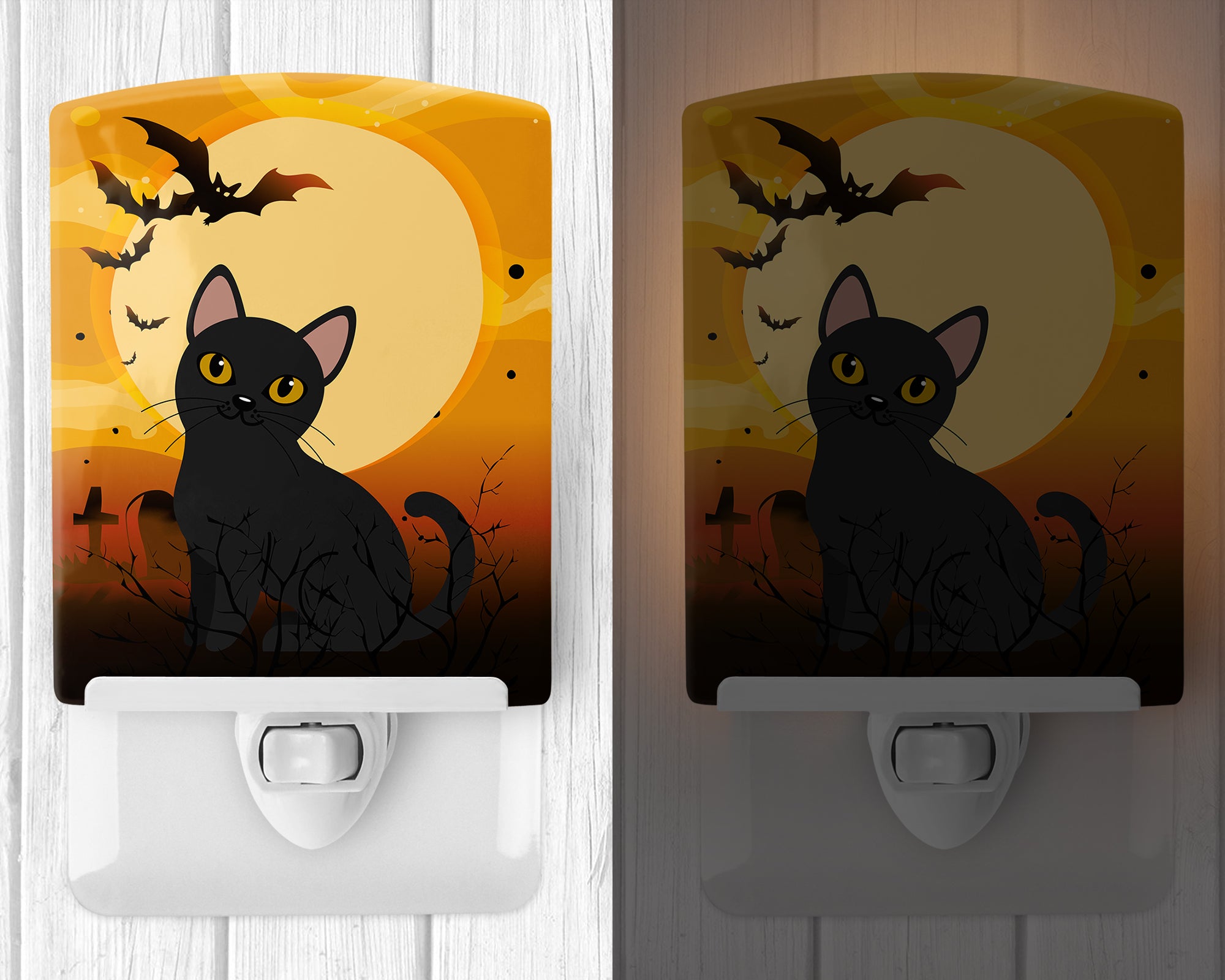 Halloween Bombay Cat Ceramic Night Light BB4442CNL - the-store.com