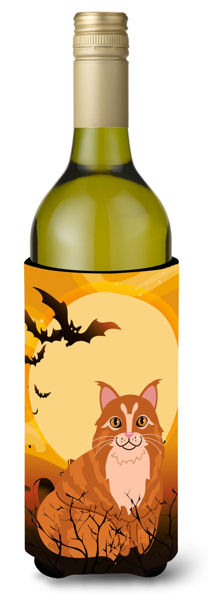 Halloween Maine Coon Cat Wine Bottle Beverge Insulator Hugger BB4448LITERK by Caroline's Treasures