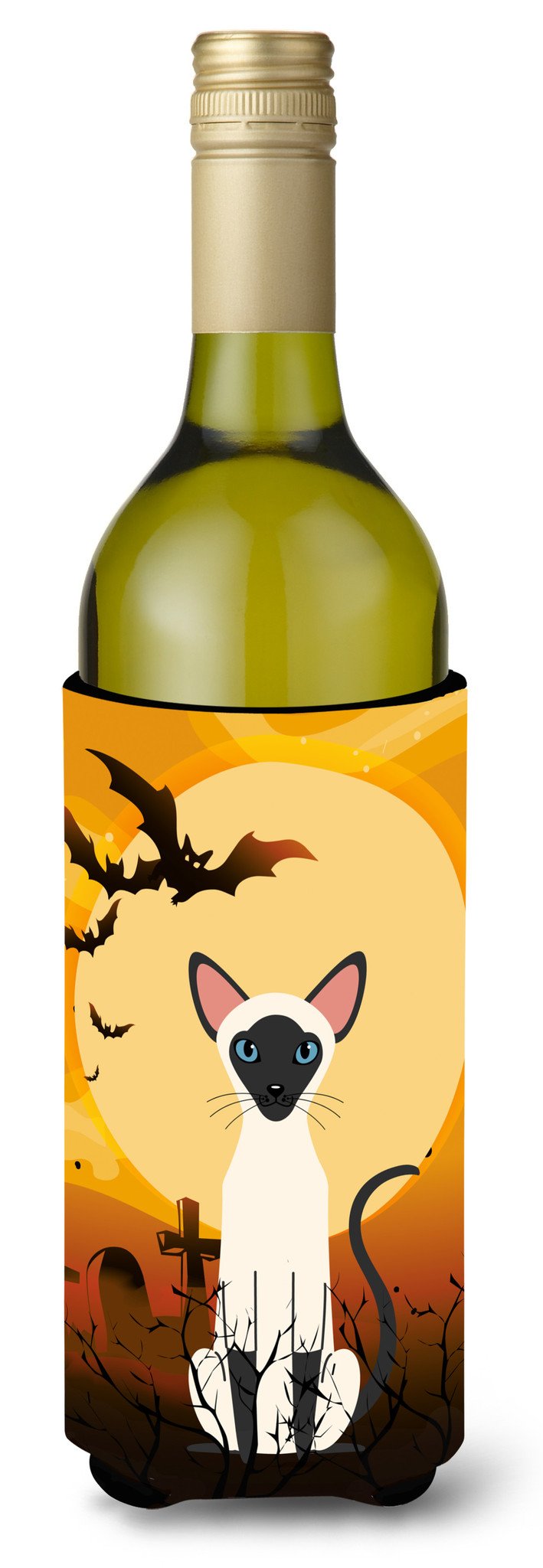 Halloween Siamese Cat Wine Bottle Beverge Insulator Hugger BB4454LITERK by Caroline&#39;s Treasures