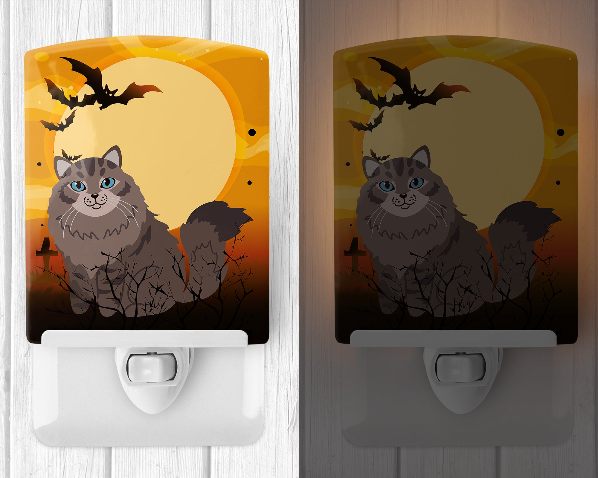 Halloween Siberian Cat Ceramic Night Light BB4455CNL - the-store.com
